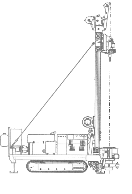 Skizze eines Raupenbohrgeraetes